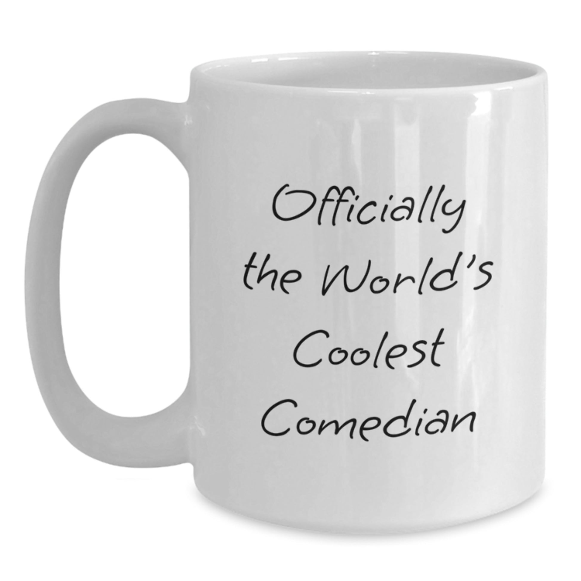 Funny Comedian Gifts from Friends for Men, 'Officially The World's Coolest Comedian' White Coffee Mug - Main