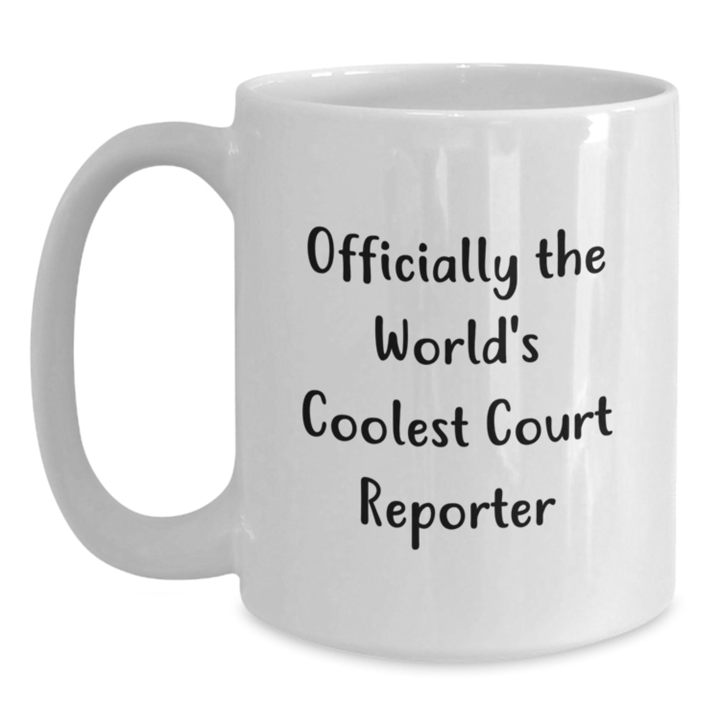 Funny Gifts from Friends and Family to Officially The World's Coolest Court Reporter, White Coffee Mug for Court Reporters, Christmas Unique Gifts - Main