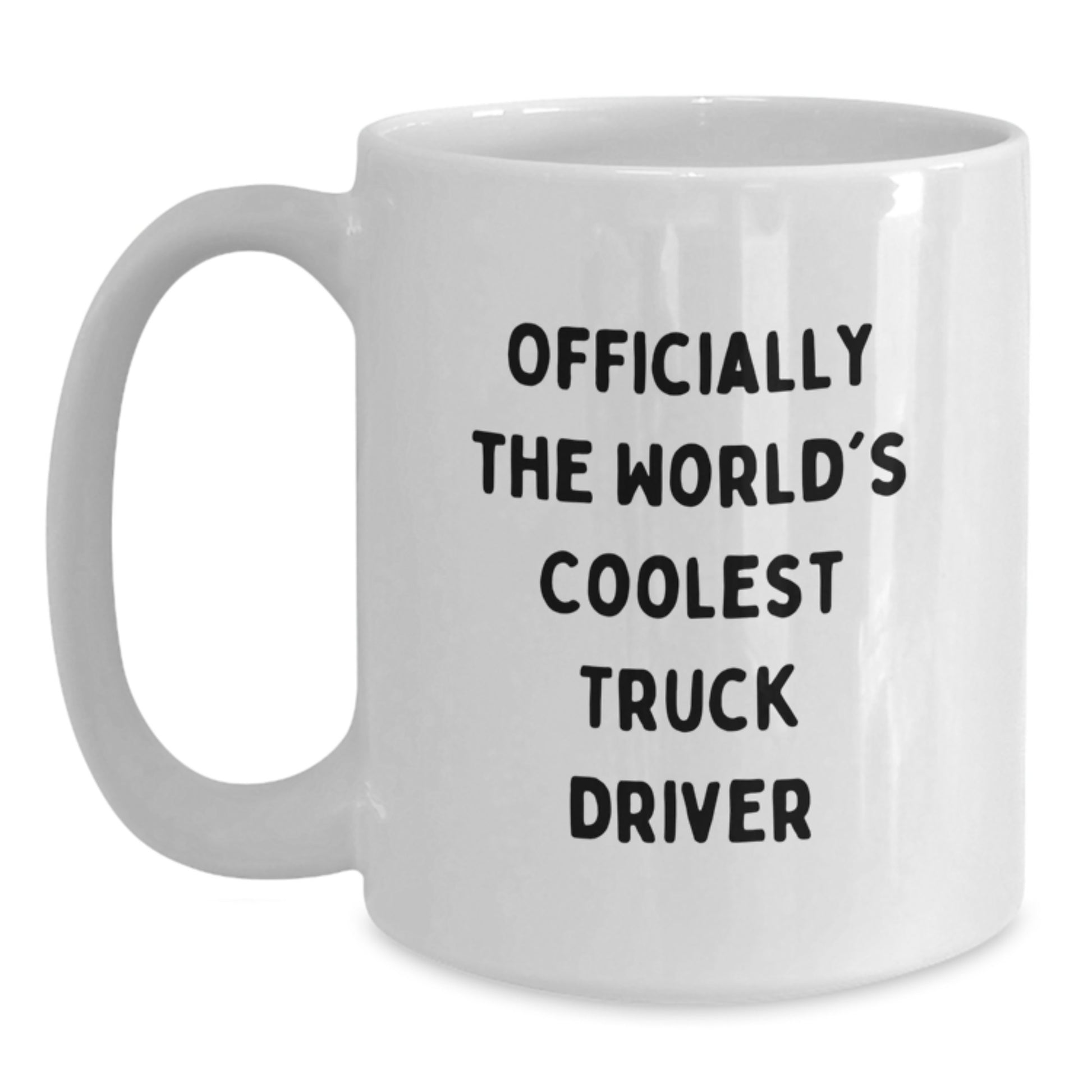 Gifts for Truck Driver Friends Birthday Unique - 'Officially The World's Coolest Truck Driver' White Coffee Mug - Funny Truck Driver Gifts from Friends - Main