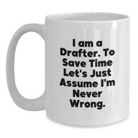 Load image into Gallery viewer, Funny Drafter Gifts for Christmas Unique White Coffee Mug from Friends - Main
