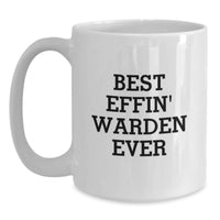 Load image into Gallery viewer, Funny Warden White Coffee Mug Best Effin' Gifts for Men from Friends, White Ceramic 11oz or 15oz Perfect Christmas Unique, Warden Appreciation Mug - Main
