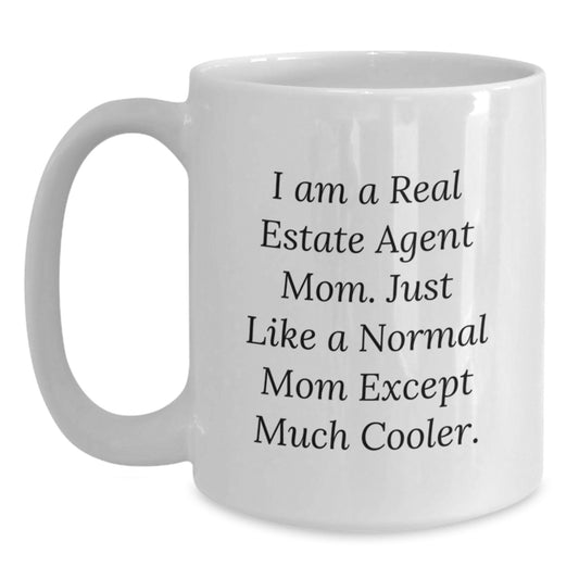 Funny Real Estate Agent Mom Gifts from Family, White Coffee Mug, Birthday Unique Gifts for Real Estate Agent Friends - Main