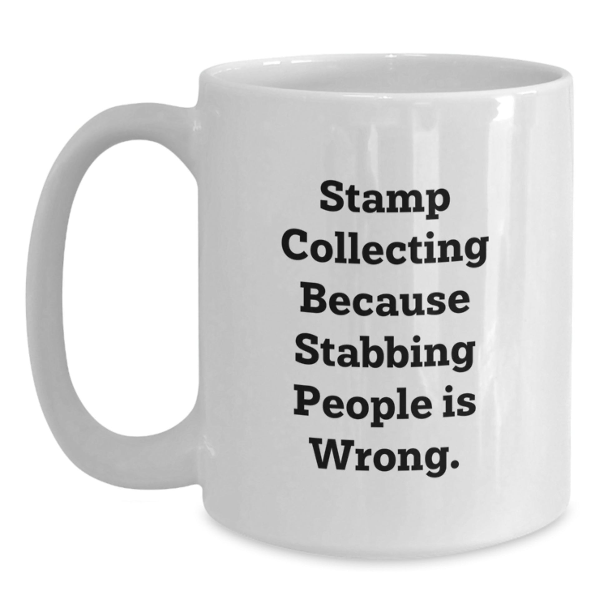 Funny Stamp Collecting White Coffee Mug Gifts from Friends for Men on Birthday - Main