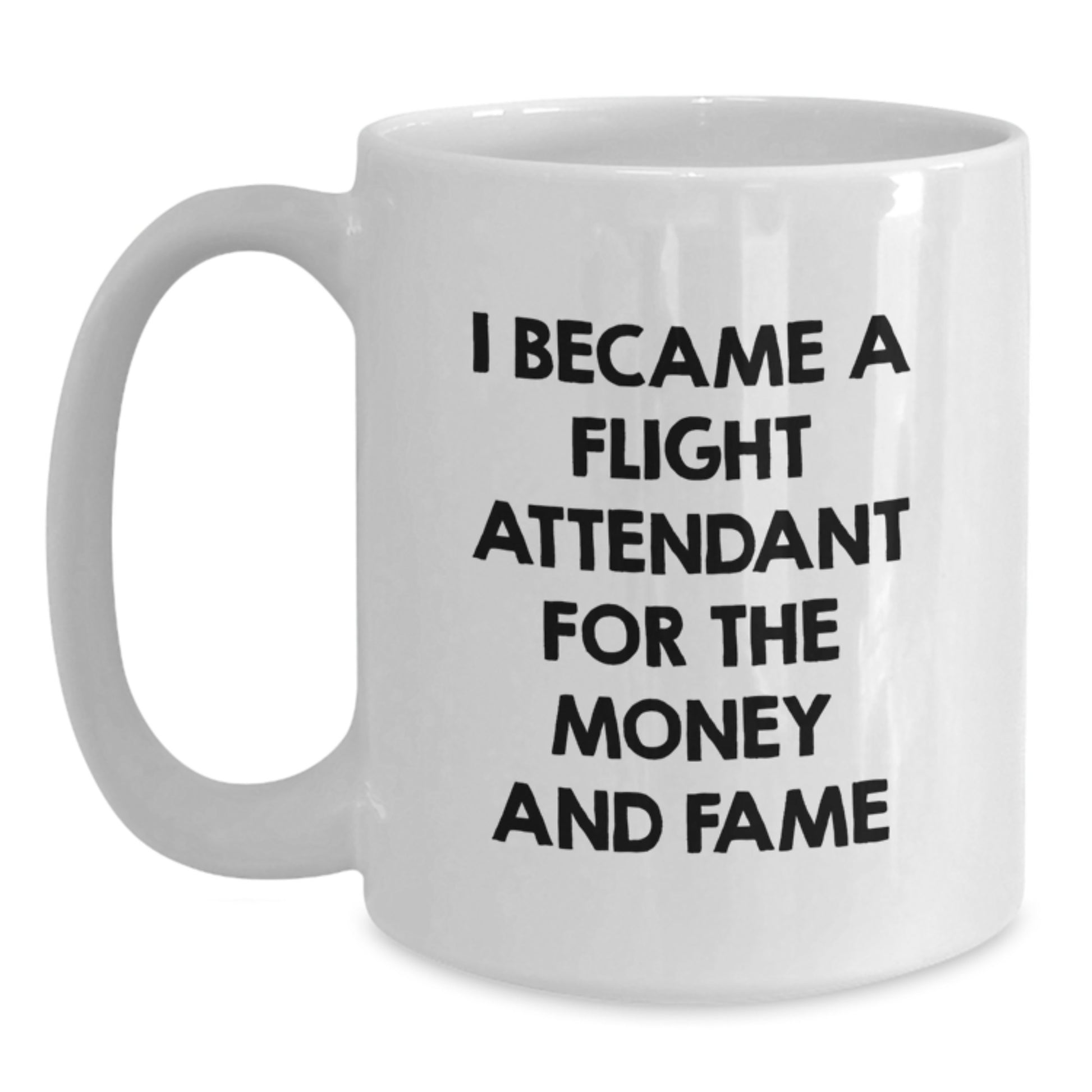 Funny Flight Attendant White Coffee Mug Gifts from Men or Women, Unique Valentine's Gifts for Flight Attendant Friends, Family, Coworkers - Main
