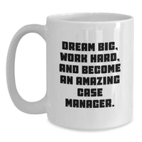 Load image into Gallery viewer, Funny Case Manager Gifts, White Coffee Mugs, Dream Big Quote, Valentine's Unique Gifts from Family to Friends, Coworkers, Case Manager, Men, Women, Valentine's Inspirational Mugs - Main
