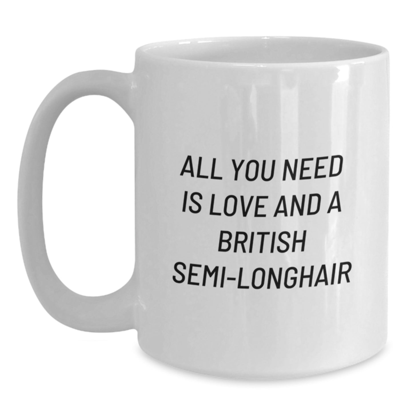 British Semi-Longhair Cat Lover Gifts from Men to Friends - White Coffee Mug for Valentine's Unique Gifts - Main