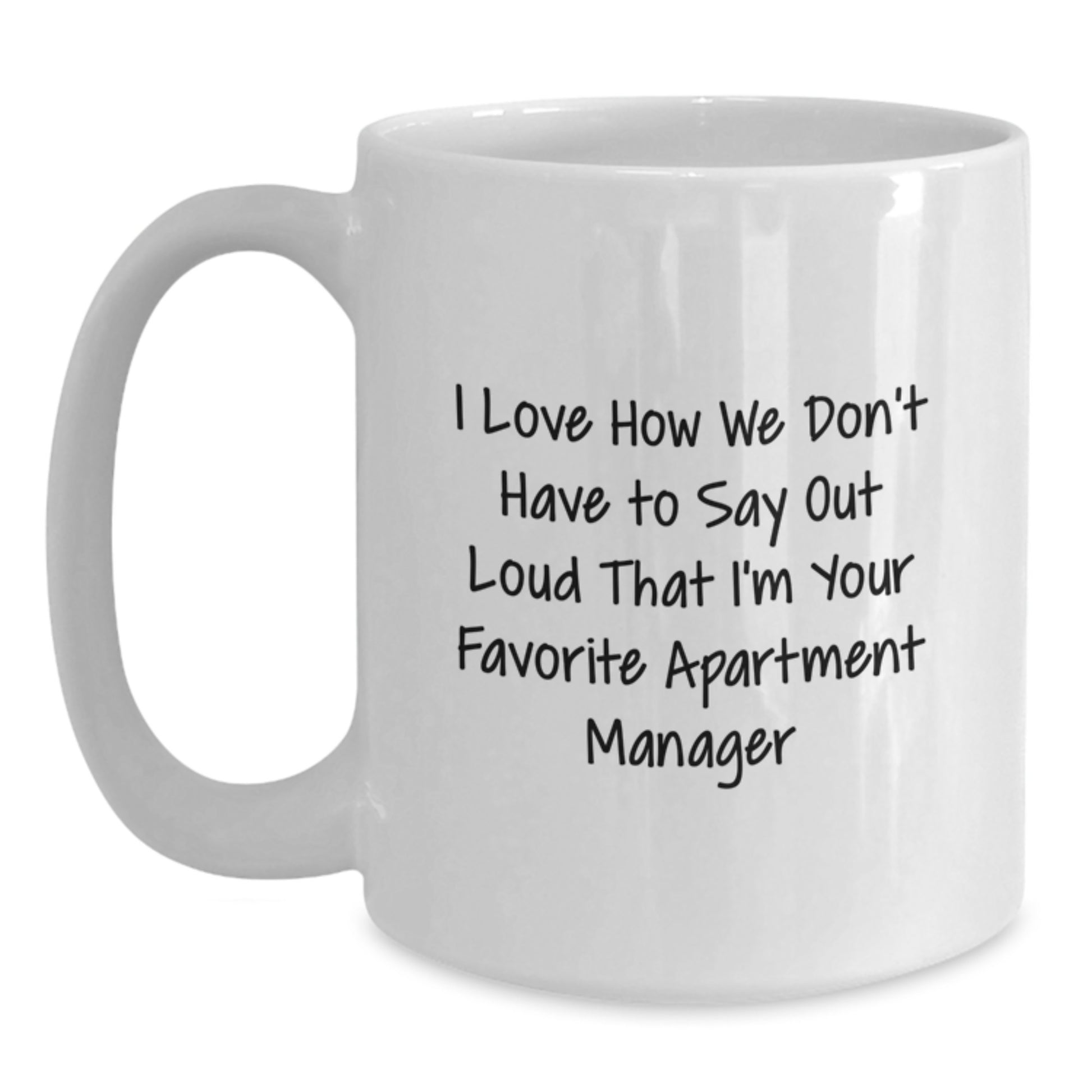 Funny Apartment Manager Gifts from Men to Women Friends Family Coworkers - White Coffee Mug for Apartment Manager, Great Graduation Unique Gifts for Apartment Manager - Main
