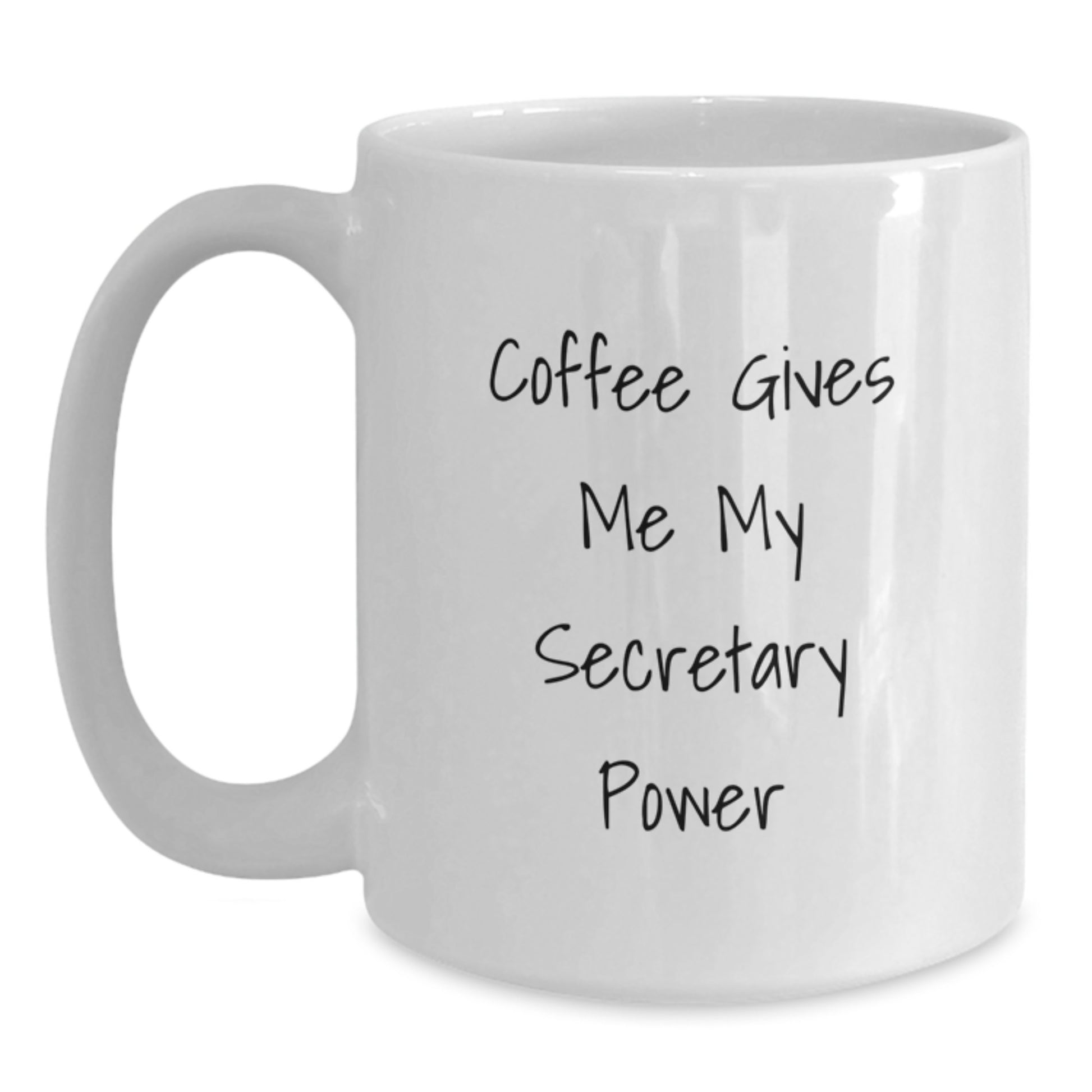 Funny Secretary Gifts for Women, White Coffee Mug with Coffee Gives Me My Secretary Power, Christmas Unique Gifts from Friends for Coworkers - Main
