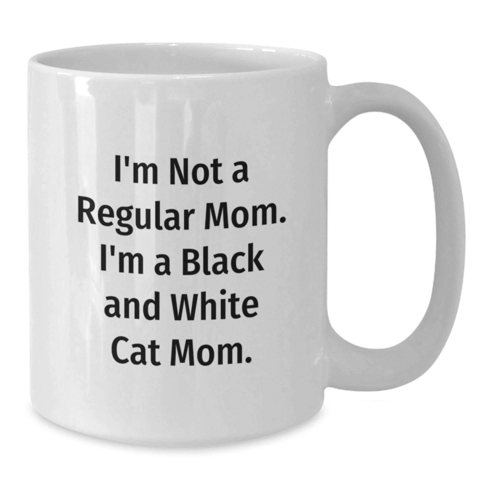 Unique Funny Black and White Cat Mom Gifts from Men to Women Valentine's White Coffee Mug - Additional