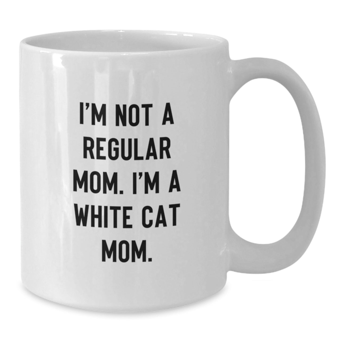 Funny White Cat White Coffee Mug, Gifts from Mom to White Cat Lover, Unique White Cat Graduation Gifts for Her - Additional