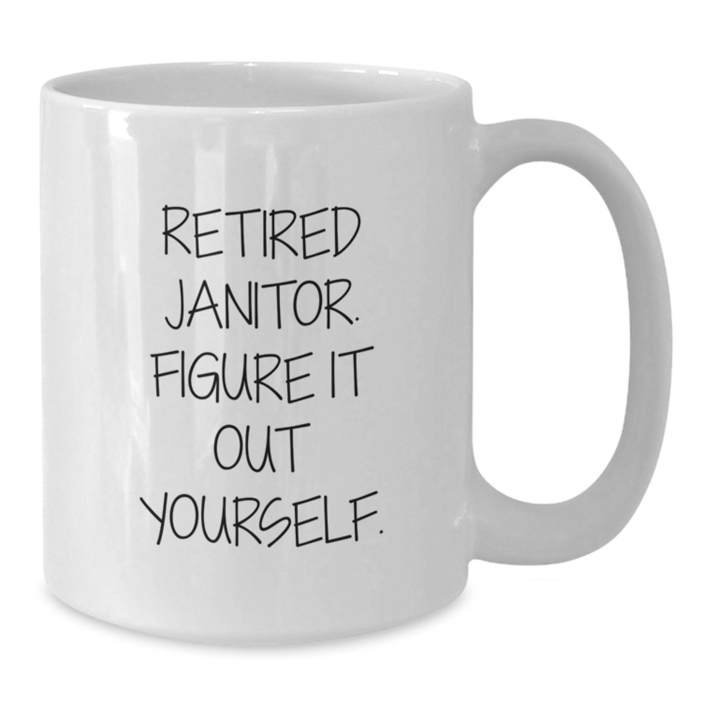 Funny Janitor White Coffee Mug Gifts from Friends to Men, Retired Janitor Figure It Out Yourself - Additional