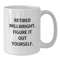 Load image into Gallery viewer, Funny Millwright Graduation Gifts from Friends for Millwright - Retired Millwright. Figure It Out Yourself. White Coffee Mug - Additional

