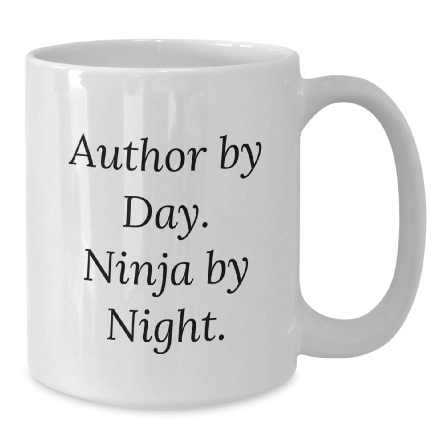 Author Gifts - Funny White Coffee Mug, Author By Day Ninja By Night, Birthday Unique Gift for Author Friends - Additional