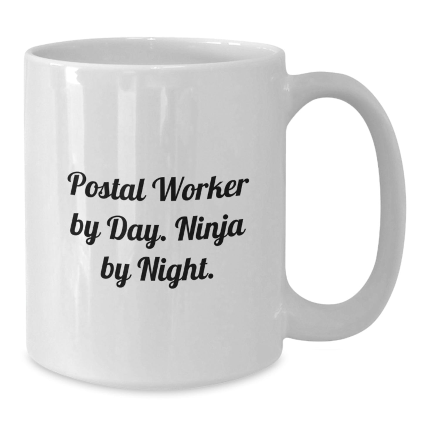 Funny Postal Worker Gifts for Men, White Coffee Mug, 'Postal Worker By Day. Ninja By Night.' - Unique Graduation Unique Gifts from Friends - Additional