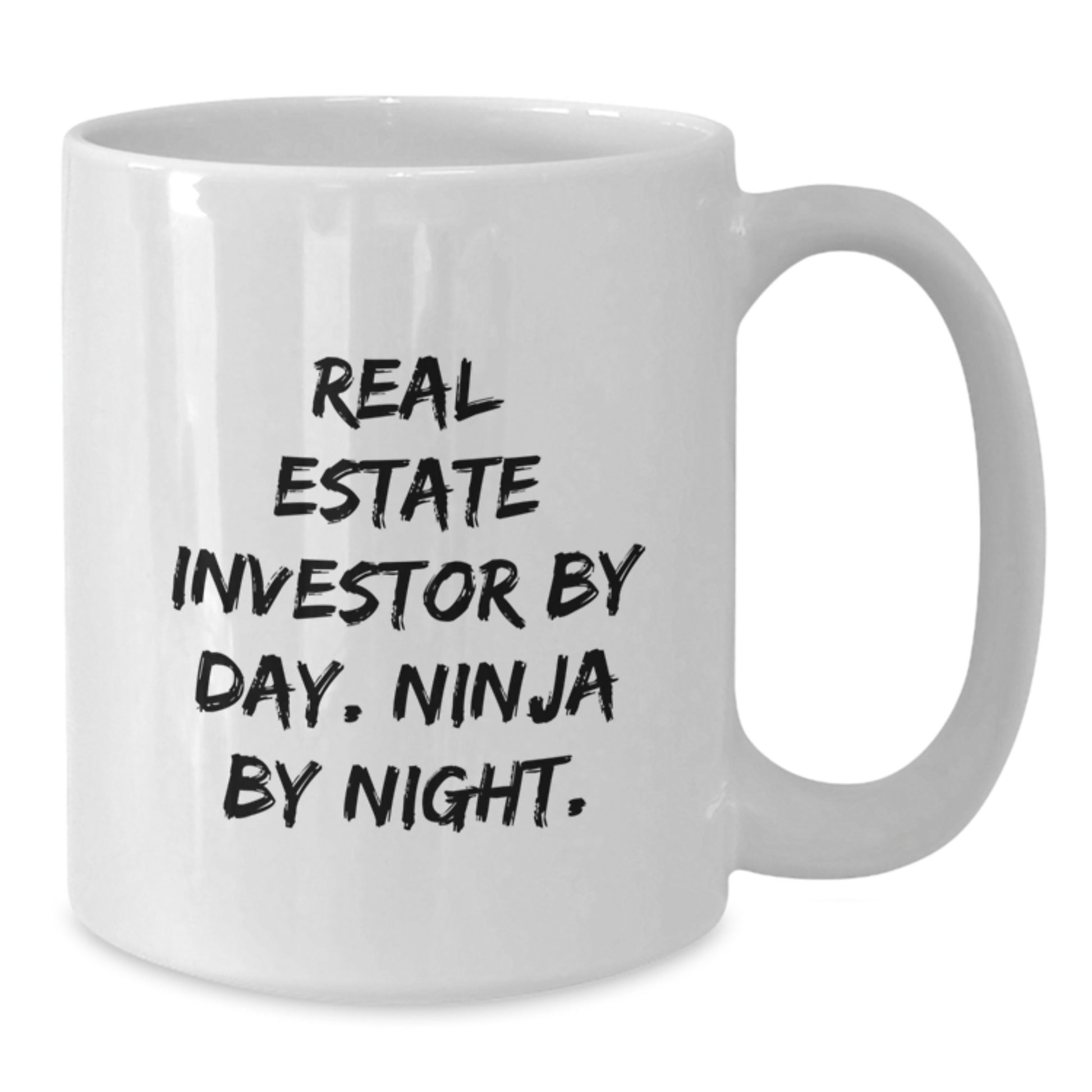 Funny Real Estate Investor Gifts from Friends for Men - White Coffee Mug, Real Estate Investor By Day. Ninja By Night. - Additional