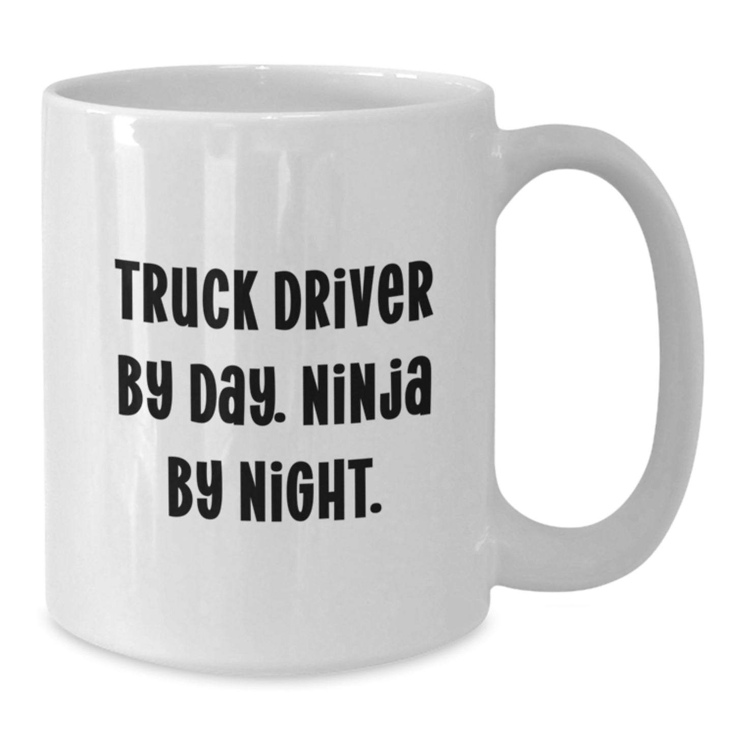 Truck Driver Gifts for Him, Funny White Coffee Mug, Gifts from Friends, Graduation Unique Gifts, Truck Driver By Day. Ninja By Night. - Additional
