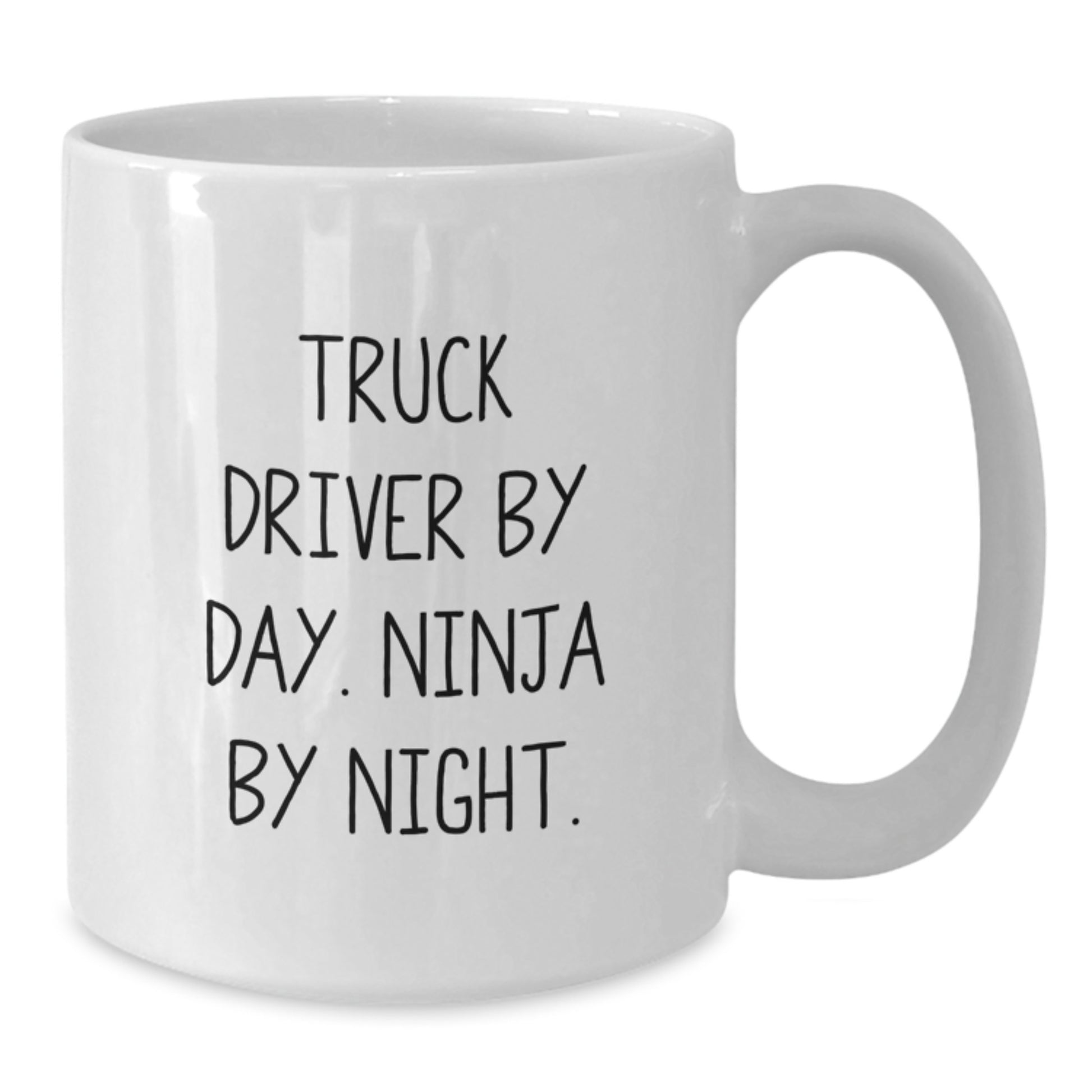Funny Truck Driver Gifts for Men from Friends, White Coffee Mug with 'Truck Driver By Day. Ninja By Night.' Quote, Perfect Graduation Unique Gifts - Additional