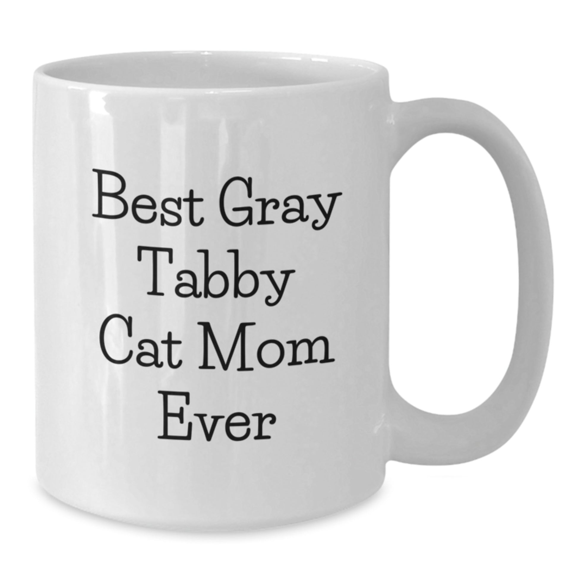 Funny Gray Tabby Cat Mom Gifts for Birthday - White Coffee Mug from Friends, Inspirational Quote Best Ever - Additional