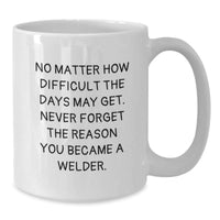 Load image into Gallery viewer, Funny Welder White Coffee Mug Gifts from Men to Friends - Never Forget Reason Became Welder Christmas Unique Gifts - Additional
