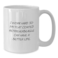 Load image into Gallery viewer, Funny Flat Coated Retriever Dog White Coffee Mug Gifts from Men, Women, Friends, Coworkers, Family for Birthday - Additional
