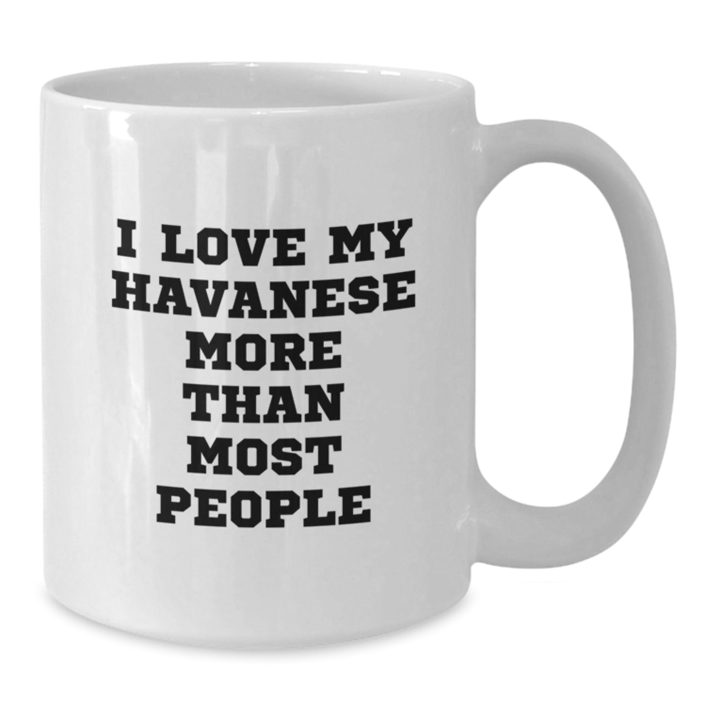 Funny Havanese Dog Lover Gifts, Unique White Coffee Mug for Havanese Dog Owners, Birthday Unique Gifts from Friends to Family with I Love My Havanese More Than Most People - Additional