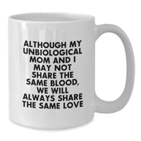 Load image into Gallery viewer, Inspirational Unbiological Mom Gifts, Funny White Coffee Mug for Graduation from Friends, Family, or Coworkers - &#39;Although My Unbiological Mom...&#39; - Additional
