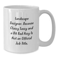 Load image into Gallery viewer, Funny Landscape Designer Gifts, White Coffee Mug, Because Classy Sassy And A Bit Fearlessy Is Not An Official Job Title, Gifts from Friends, Gifts for Landscape Designers, Graduation Unique Gifts - Additional
