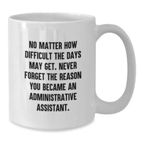 Load image into Gallery viewer, Inspirational Administrative Assistant Gifts from Friends - Funny White Coffee Mug for Birthday - Additional
