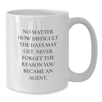 Load image into Gallery viewer, Funny Agent White Coffee Mug, Gifts from Friends, Coworkers, Family - Never Forget the Reason You Became an Agent, Inspirational Quote for Birthday - Additional

