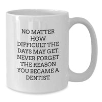 Load image into Gallery viewer, Funny Inspirational Dentist Gifts from Friends for Men White Coffee Mug Quote Never Forget The Reason You Became A Dentist Christmas Unique Gifts - Additional
