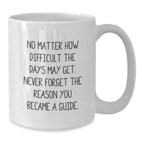 Load image into Gallery viewer, Funny Guide Gifts from Friends and Family - 'No Matter How Difficult...' White Coffee Mug for Birthday - Additional
