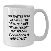 Load image into Gallery viewer, Hairstylist Inspirational White Coffee Mug Gifts for Birthday from Family, Friends, and Coworkers - Additional
