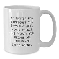 Load image into Gallery viewer, Inspiring Gifts for Insurance Sales Agents, Funny White Coffee Mug for Christmas Unique Gifts from Friends, Coworkers, Family - Additional
