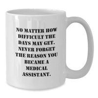 Load image into Gallery viewer, Medical Assistant Gifts from Friends, Inspirational Quote White Coffee Mug, 11oz or 15oz Capacity, Birthday Unique Gifts for Medical Assistants - Additional
