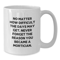 Load image into Gallery viewer, Mortician White Coffee Mug Gifts from Friends - Funny Quote, Christmas Unique Gifts for Mortician, White Coffee Mug for Women, Men, Coworkers, Family, Mortician Gift - Additional
