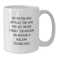 Load image into Gallery viewer, Nuclear Technologist Inspirational Gifts from Friends, Gifts for Him, White Coffee Mug, Never Forget Reason, Birthday Unique - Additional
