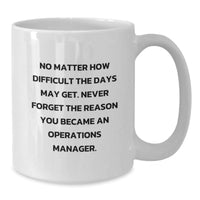 Load image into Gallery viewer, Funny Inspirational Gifts for Operations Manager White Coffee Mug - Never Forget Your Reason, Christmas Unique Gifts from Friends, Encouragement for Operations Manager - Additional
