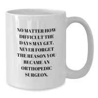 Load image into Gallery viewer, Orthopedic Surgeon Inspirational Gifts from Friends to Orthopedic Surgeons, White Coffee Mug for Birthday Celebrations - Never Forget the Reason You Became an Orthopedic Surgeon, Funny - Additional
