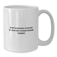 Load image into Gallery viewer, Funny Pharmacist Gifts for Men, White Coffee Mug with Inspirational Quote, &#39;No Matter How Difficult The Days May Get.&#39;, Christmas Unique Gifts from Family to Pharmacist Friends - Additional
