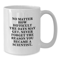 Load image into Gallery viewer, Funny Scientist Gifts from Friends for Men and Women - White Coffee Mug - Never Forget You Became Scientist - Additional
