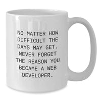 Load image into Gallery viewer, Funny Web Developer Gifts from Friends, Inspirational Quote Coffee Mug for Web Developer, White Ceramic Christmas Unique Gifts - Additional
