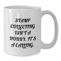 Load image into Gallery viewer, Funny Stamp Collecting Gifts for Friends, White Coffee Mug, Christmas Unique Present from Men - Additional

