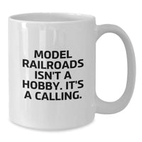 Load image into Gallery viewer, Model Railroads Enthusiast Gifts from Friends, Unique Christmas Memorable Presents for Men, Funny White Coffee Mug - Additional
