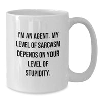 Load image into Gallery viewer, Funny Agent White Coffee Mugs, Gifts from Family to Agent, Agent Christmas Unique Gifts, White Coffee Mug for Agent, Sarcasm Agent Quote - Additional
