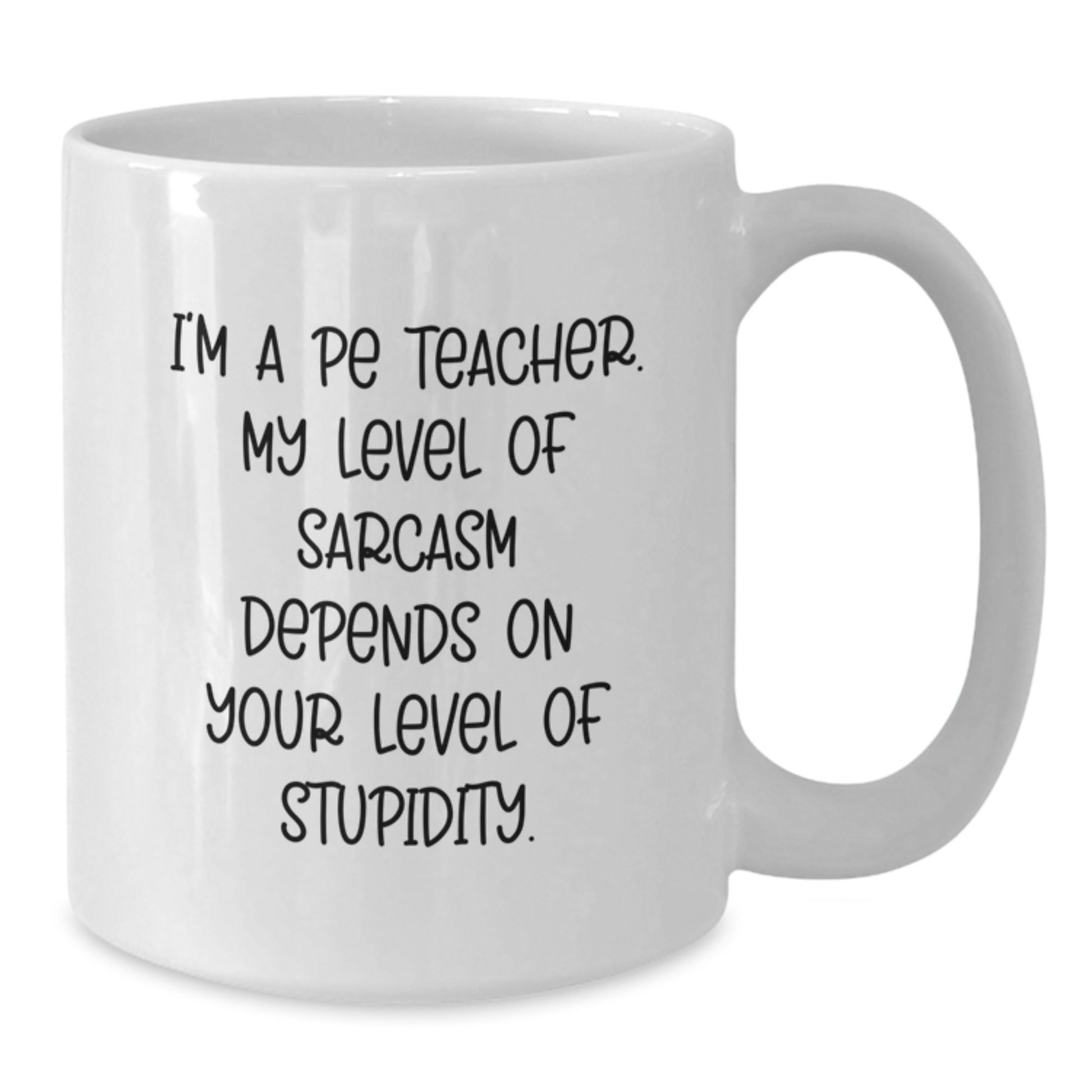 Funny PE Teacher White Coffee Mugs Gifts from Friends and Family for Christmas - Unique Sarcasm Humor - Additional
