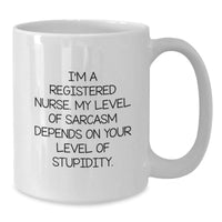 Load image into Gallery viewer, Funny Sarcasm Registered Nurse Gifts for Christmas Morning, Gifts from Men to Women Coworkers, White Coffee Mug - Additional
