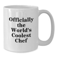Load image into Gallery viewer, Unique Christmas Unique Gifts for Chefs, Funny &#39;Officially The World&#39;s Coolest Chef&#39; White Coffee Mug, Gifts from Men to Men, Women, Family, Friends, Coworkers - Additional
