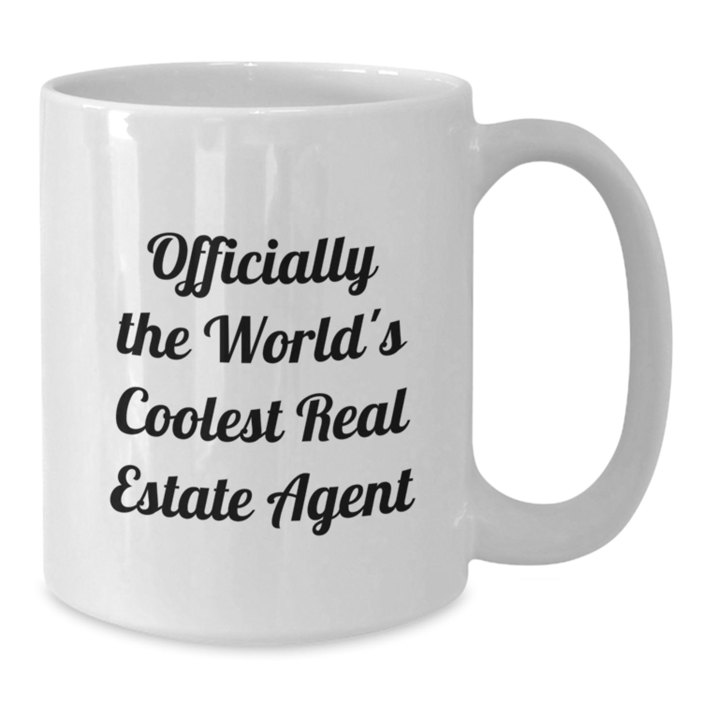Funny Real Estate Agent Gifts from Men for Christmas Unique Gifts, Officially The World's Coolest Real Estate Agent, White Coffee Mug for Real Estate Agent Friends - Additional