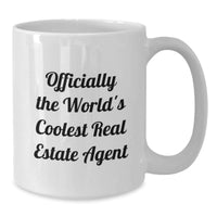 Load image into Gallery viewer, Funny Real Estate Agent Gifts from Men for Christmas Unique Gifts, Officially The World's Coolest Real Estate Agent, White Coffee Mug for Real Estate Agent Friends - Additional
