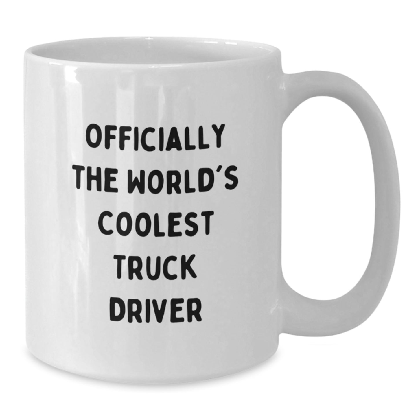 Gifts for Truck Driver Friends Birthday Unique - 'Officially The World's Coolest Truck Driver' White Coffee Mug - Funny Truck Driver Gifts from Friends - Additional